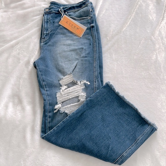 Risen Jeans Denim - Risen Jeans Destressed High Rise Size 2x/3x